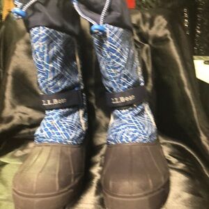 L.L. Bean Kids Blue and Brown Boots
